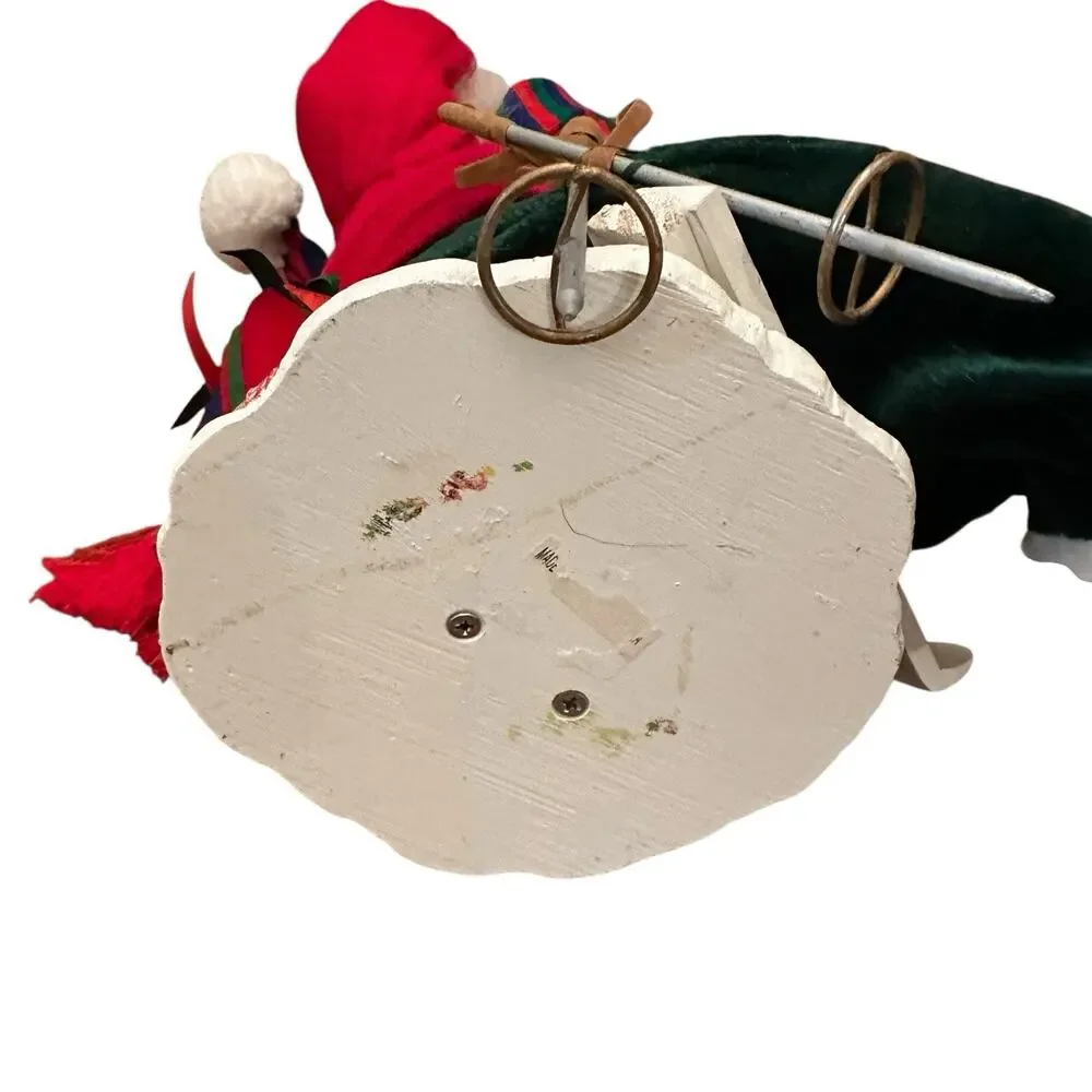 Vtg JCPenney Christmas Wipe Out Skier Santa‎ 14” Figurine Beanie Sunglasses Hat